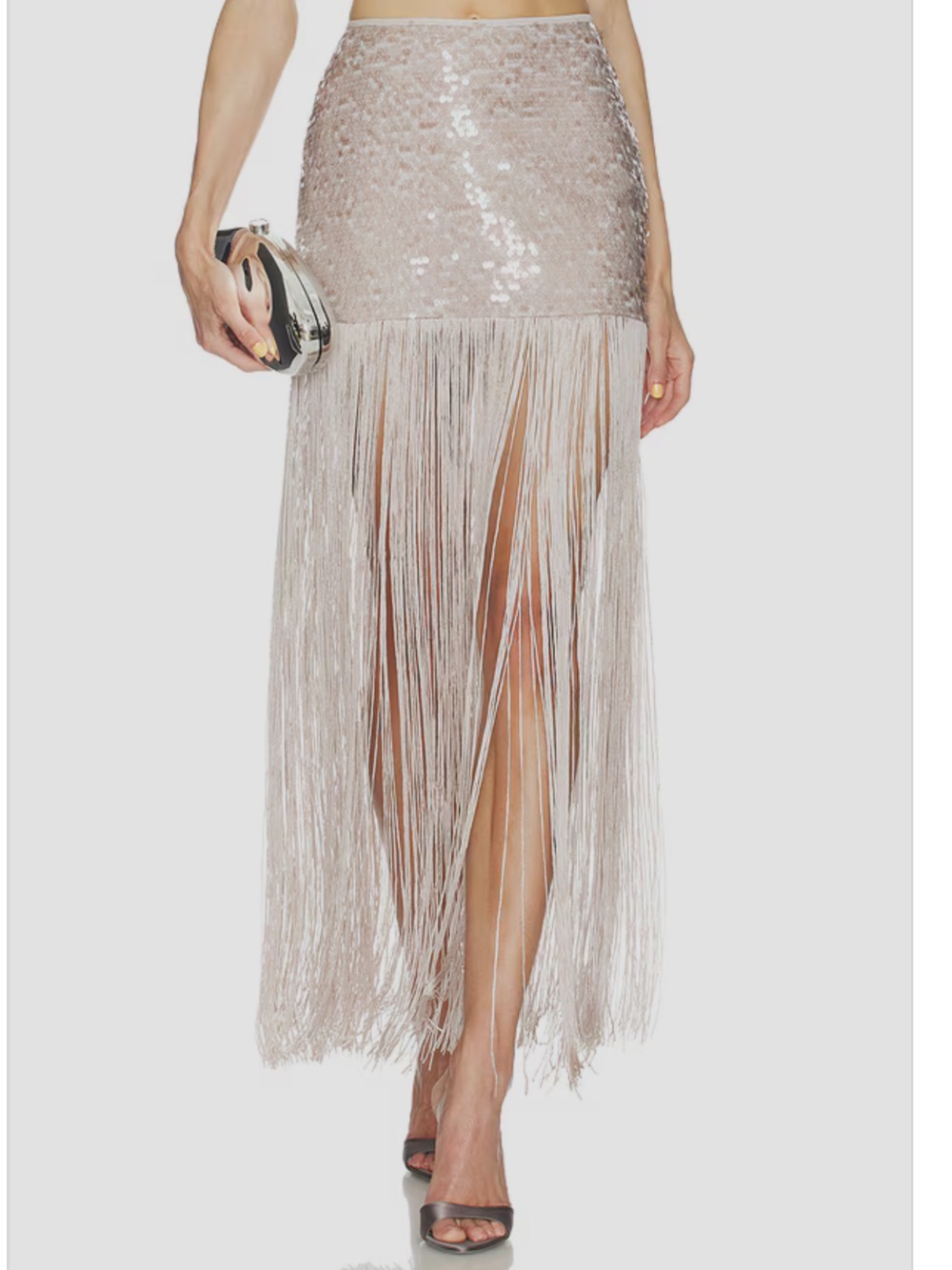 Camila Coelho Mirana Sequin Fringe Maxi Skirt